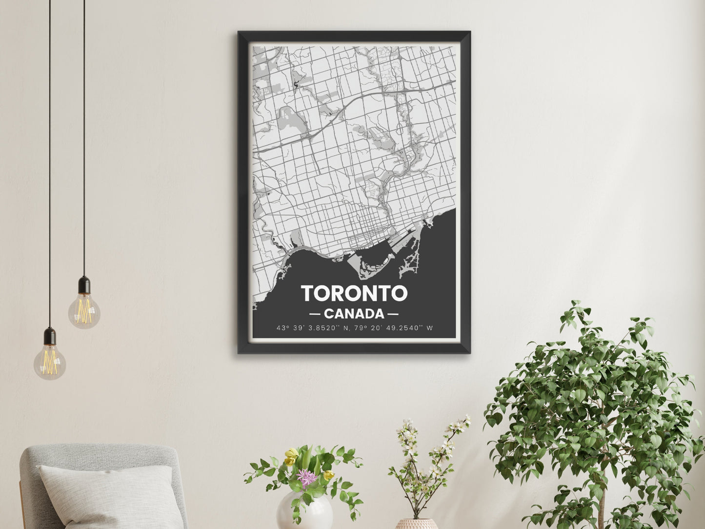 Toronto Canada Travel Map Poster