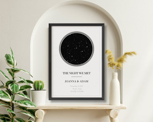 Custom Night Sky Poster, Star Map Print