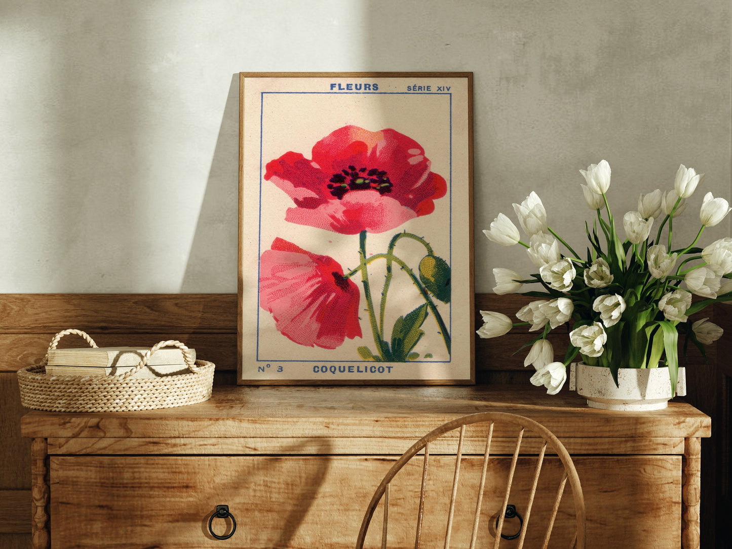 French Floral Watercolor Print Set Of 3