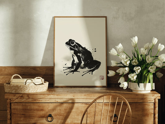 Frog Vintage Japanese Poster