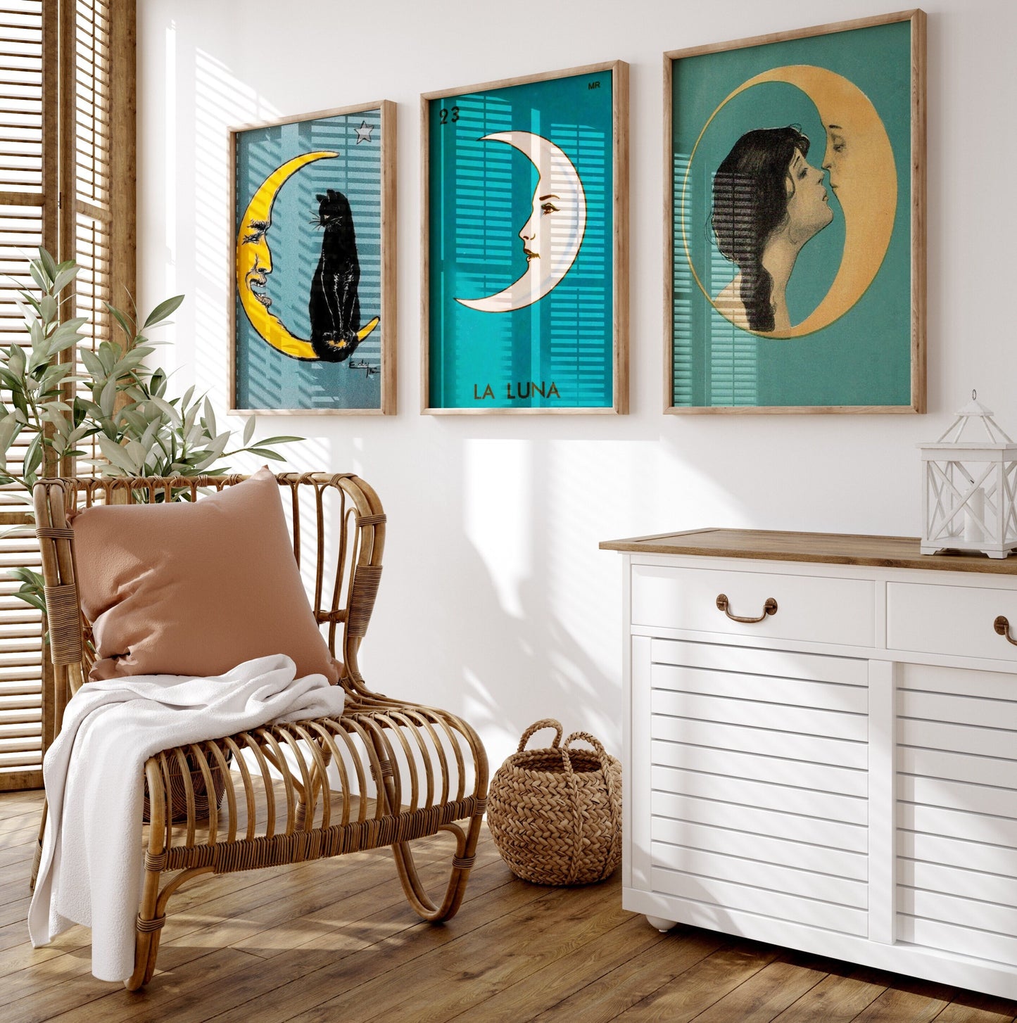 Set Of 3 Moon Poster, La Luna Spanish Moon Print