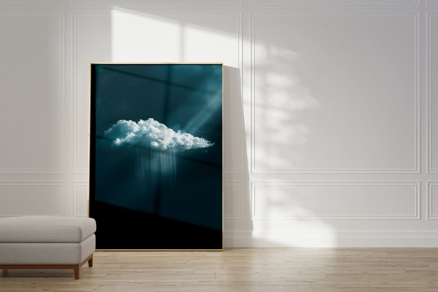 Indigo Rain Cloud Prints, Dark Blue Wall Art