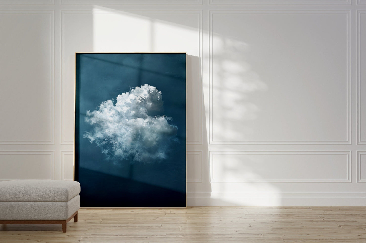 Indigo Rain Cloud Prints, Dark Blue Wall Art