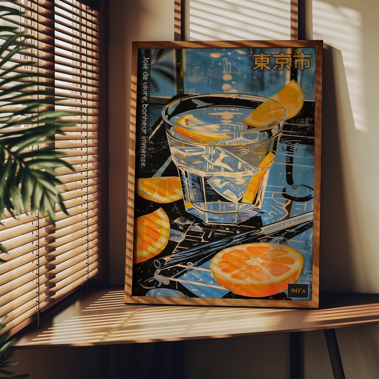 Japanese Orange Cocktail Bar Poster