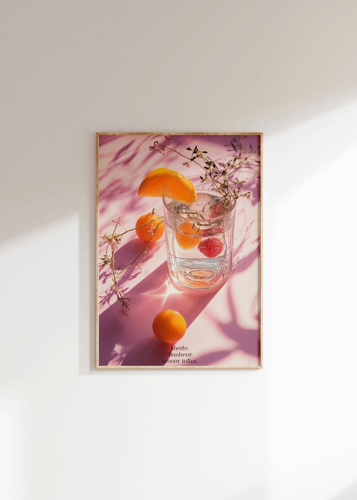 A Glass With Fruit And Sprigs Poster