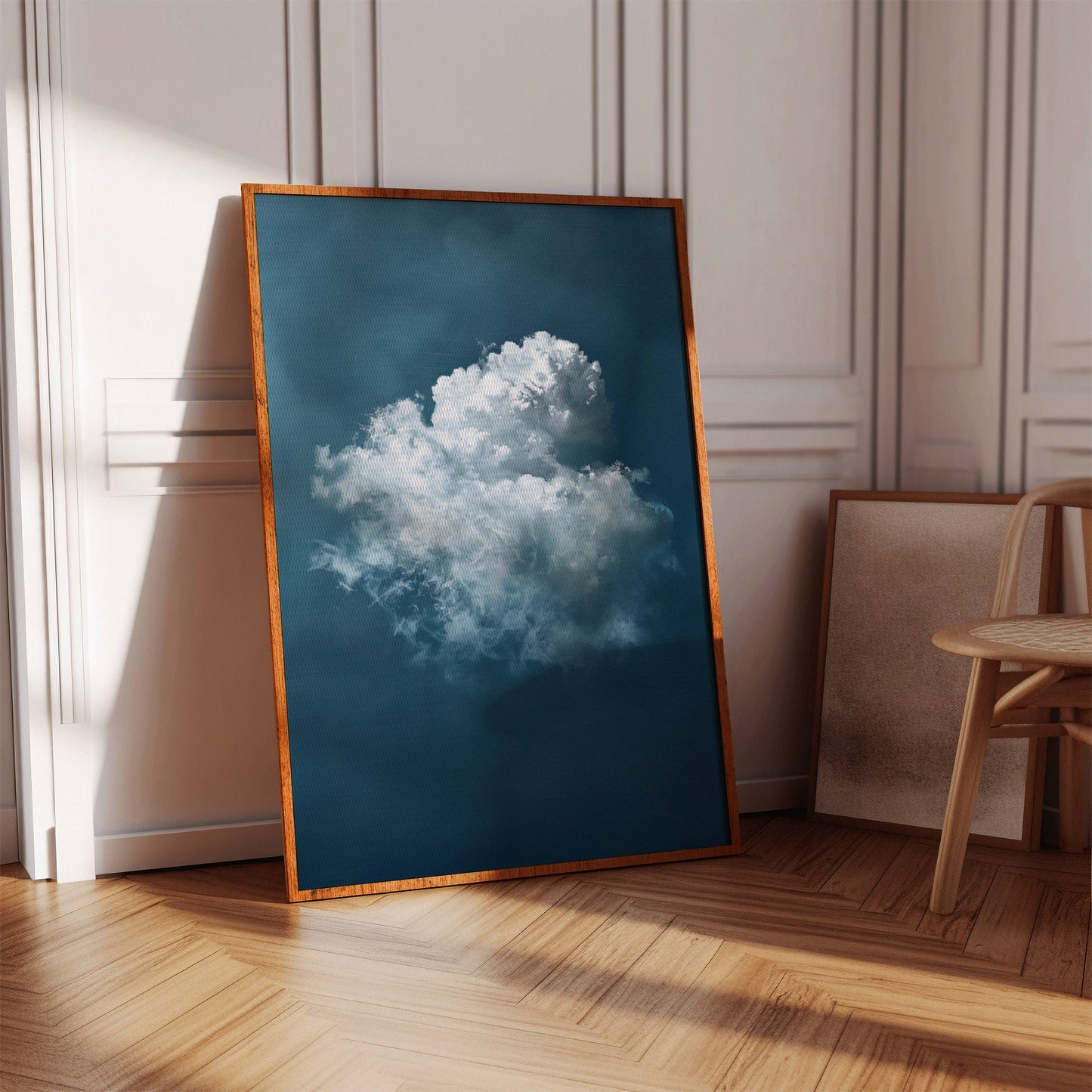 Indigo Rain Cloud Prints, Dark Blue Wall Art