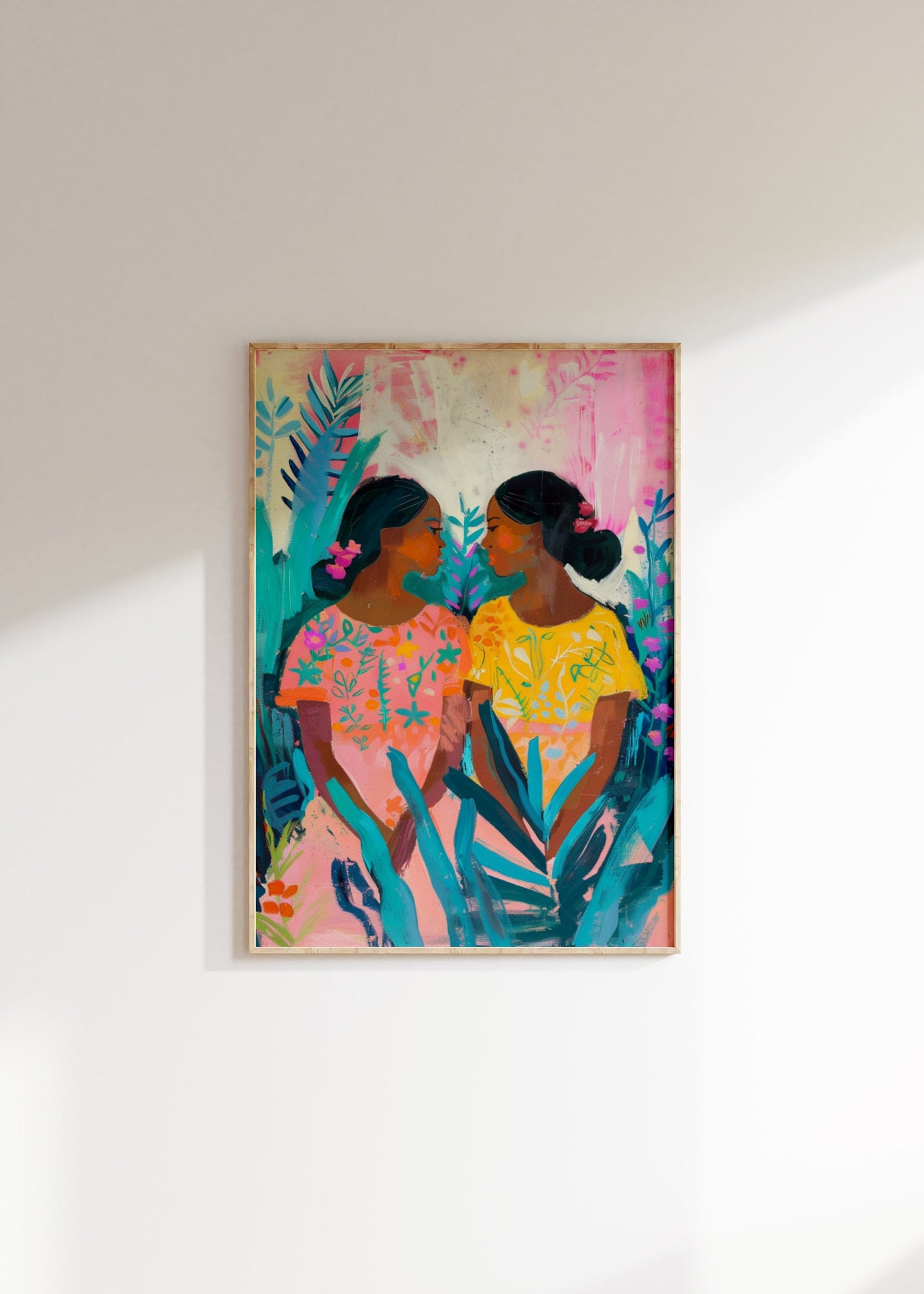 Tropical Caribbean Girls Art Poster