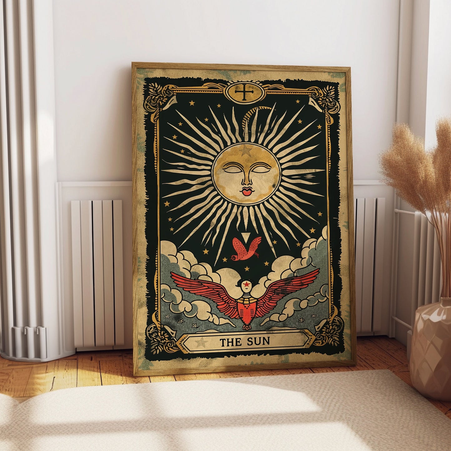 The Sun Tarot Card Poster, Sun Tarot Card Print