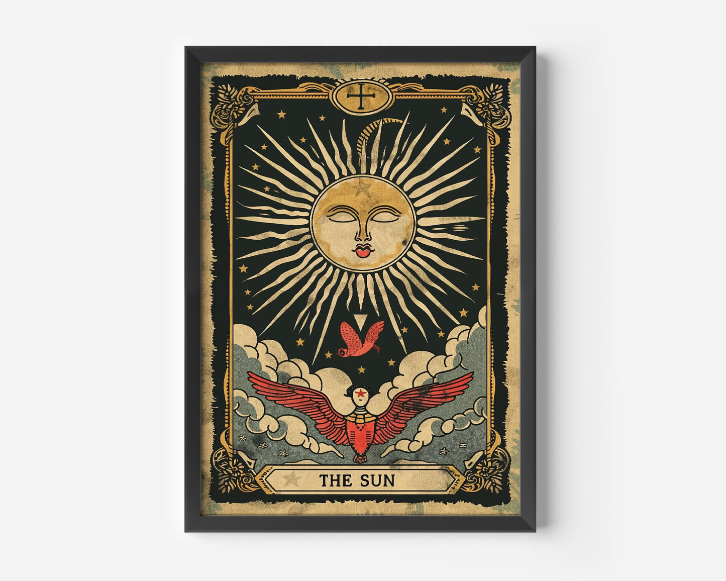 The Sun Tarot Card Poster, Sun Tarot Card Print