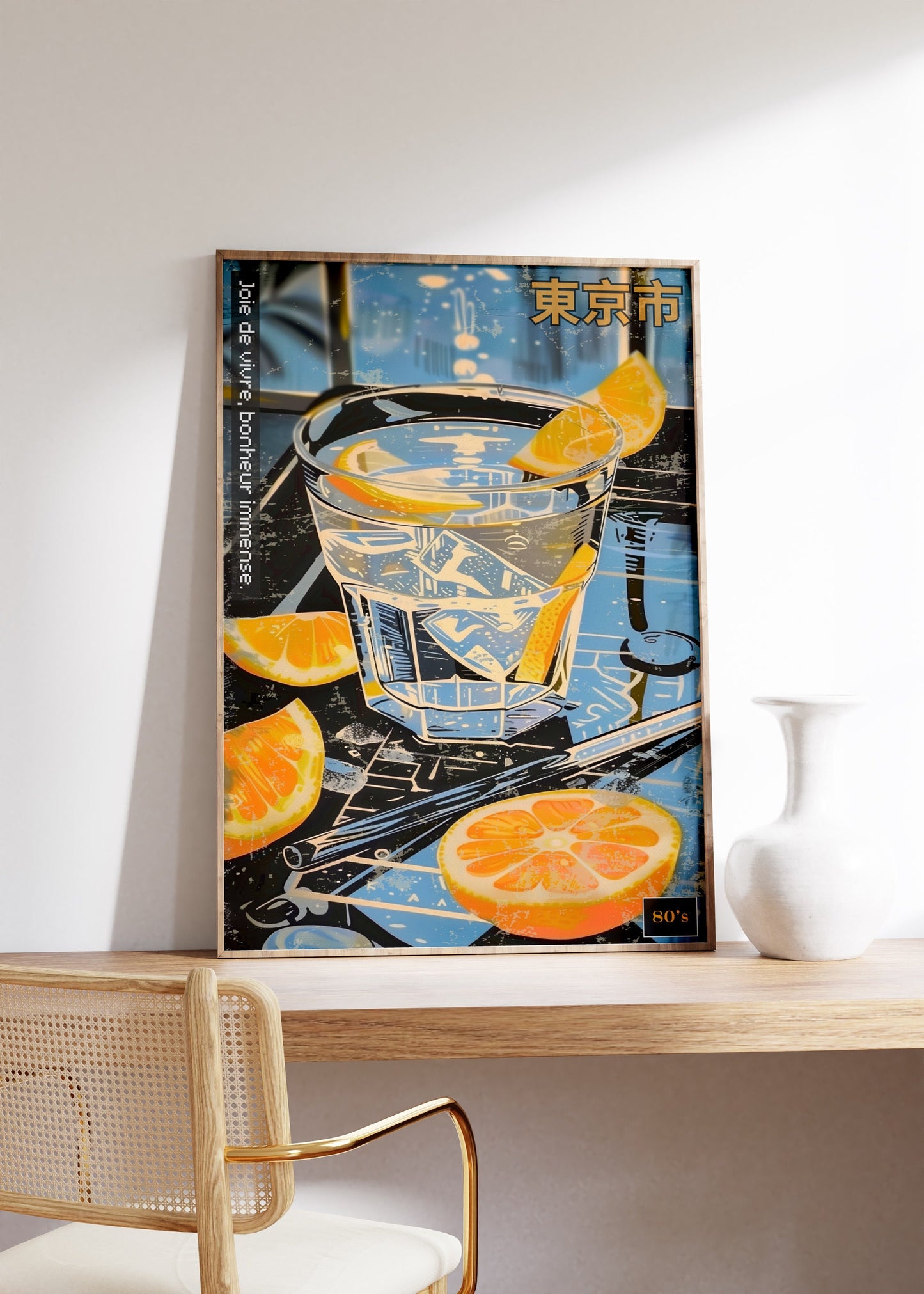 Japanese Orange Cocktail Bar Poster