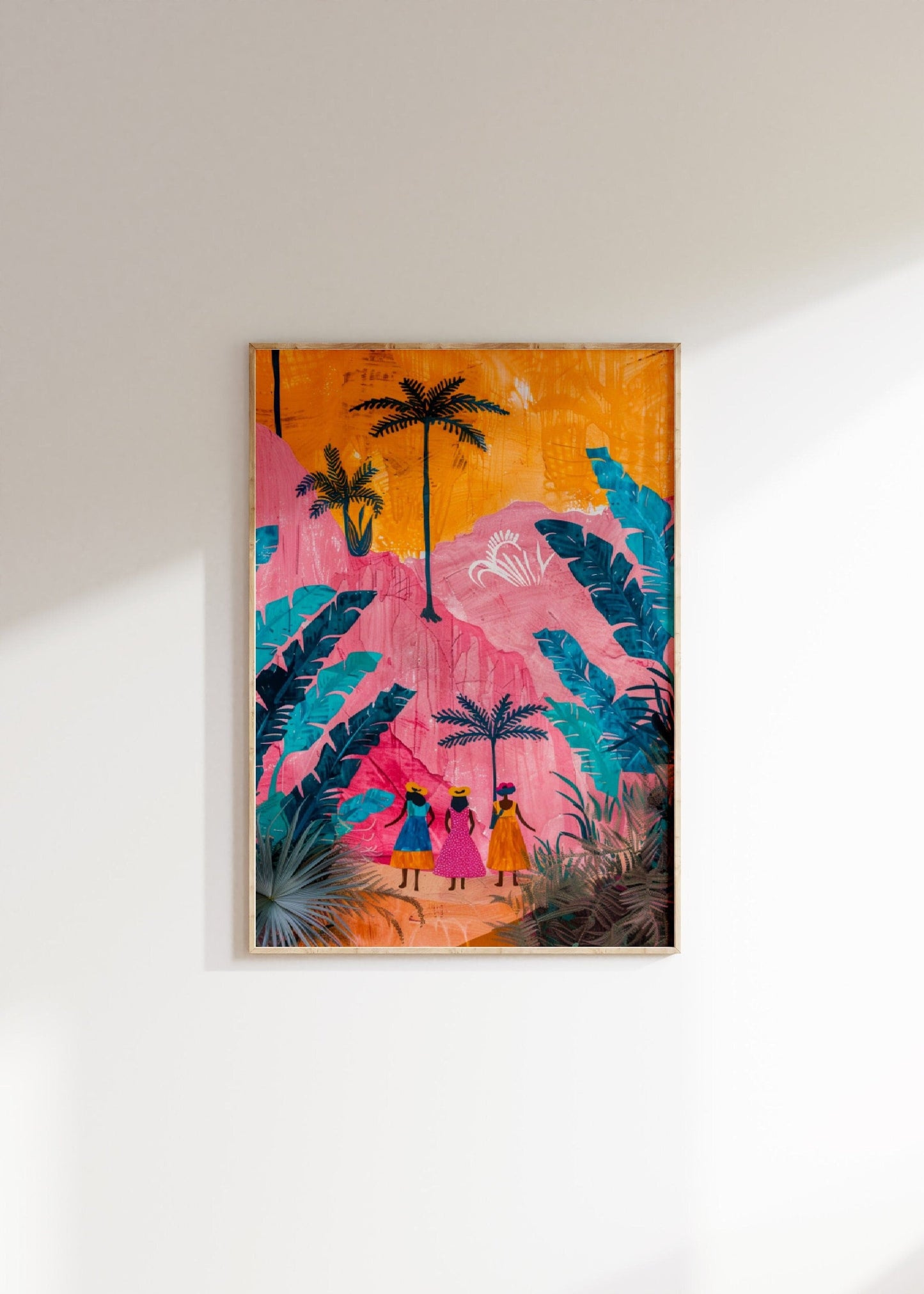 Tropical Caribbean Girls Art Poster