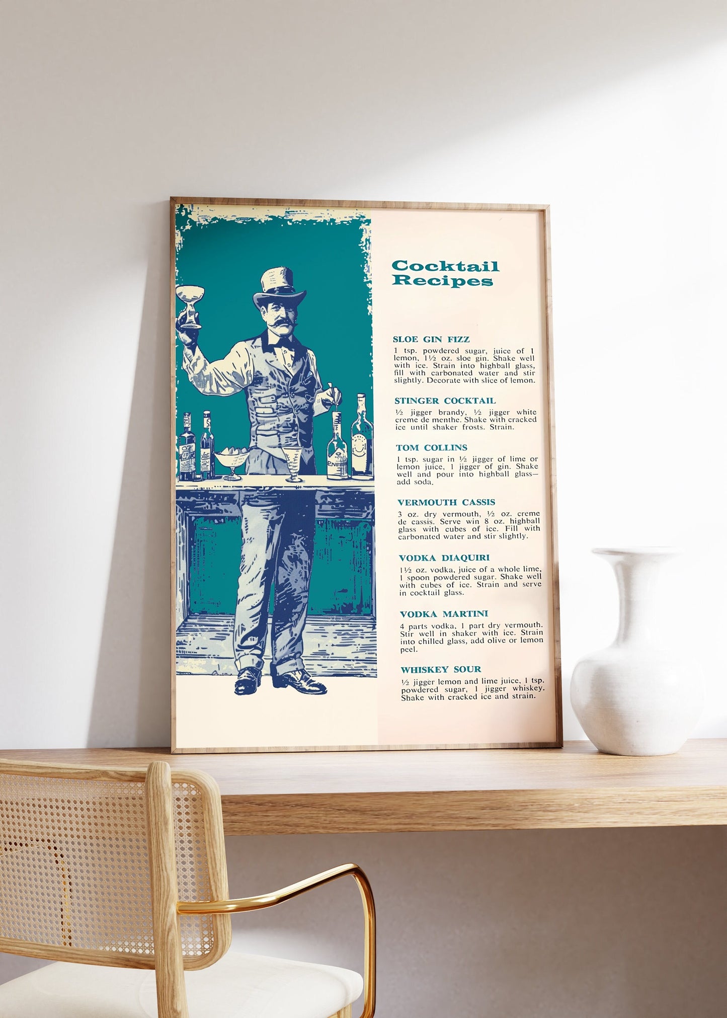 Cocktail Recipes Bar Poster