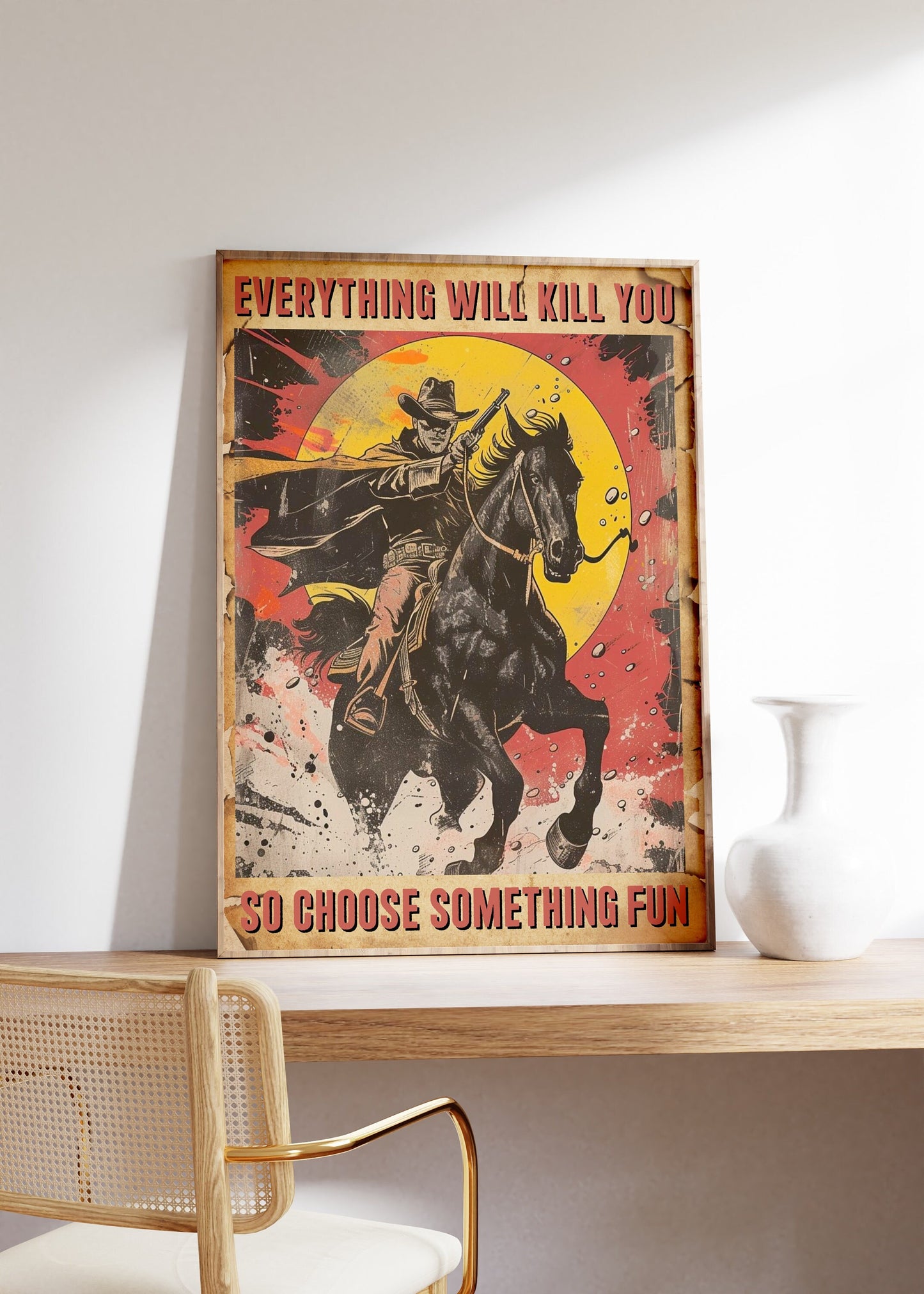 Vintage Western Cowboy Poster