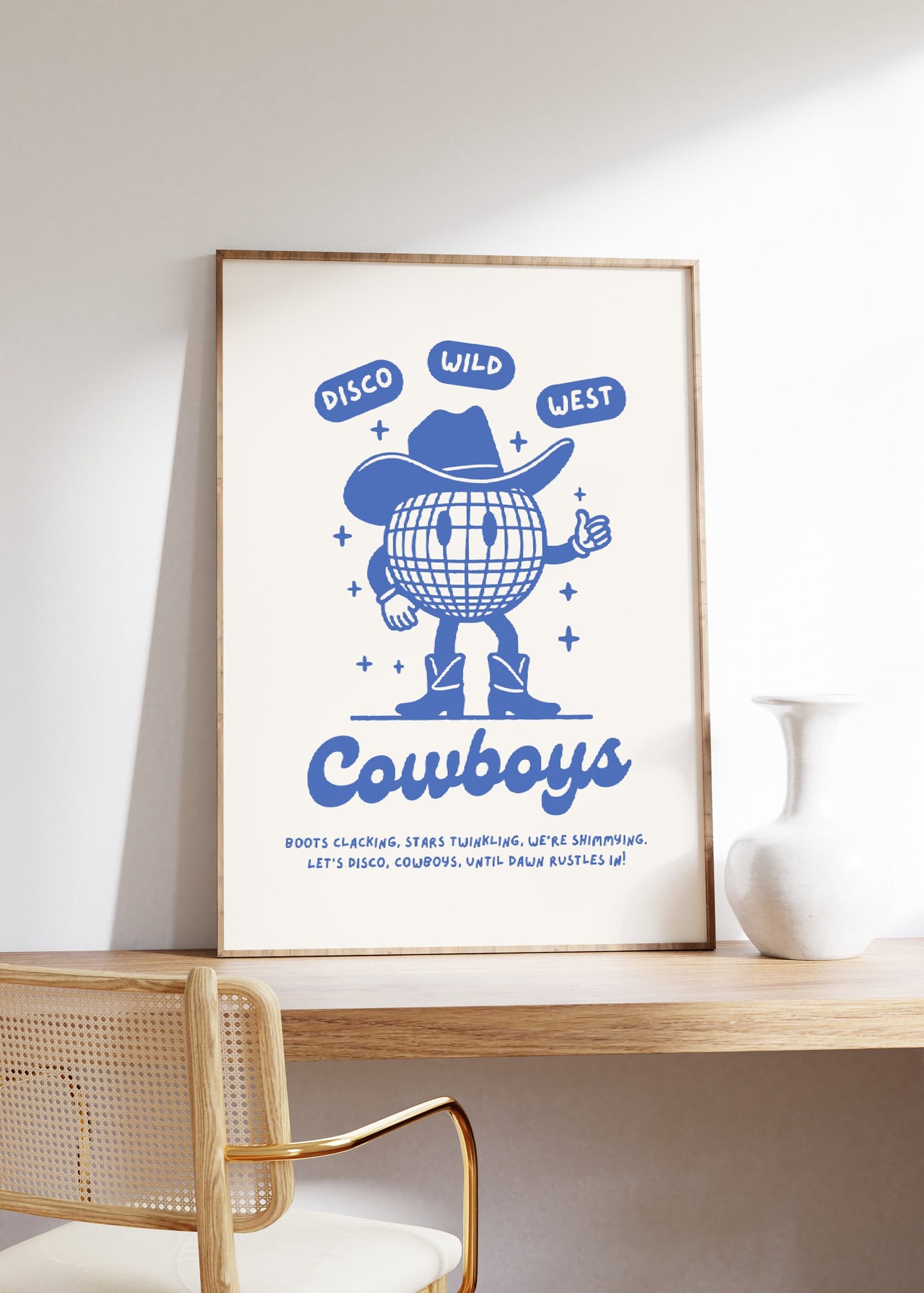 Trendy Cowboy Disco Ball Poster