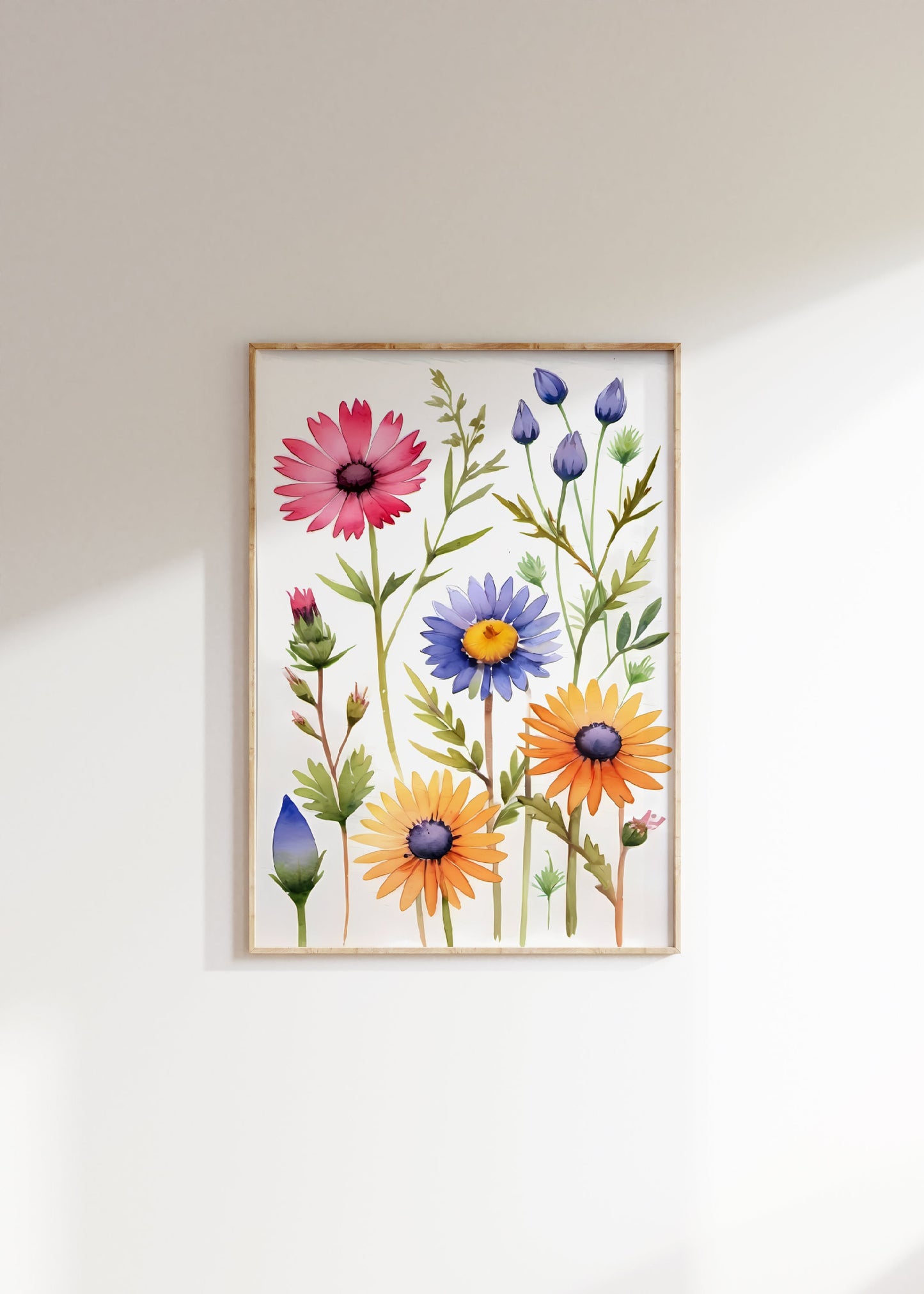 Wildflowers Floral Watercolor Print Set Of 3