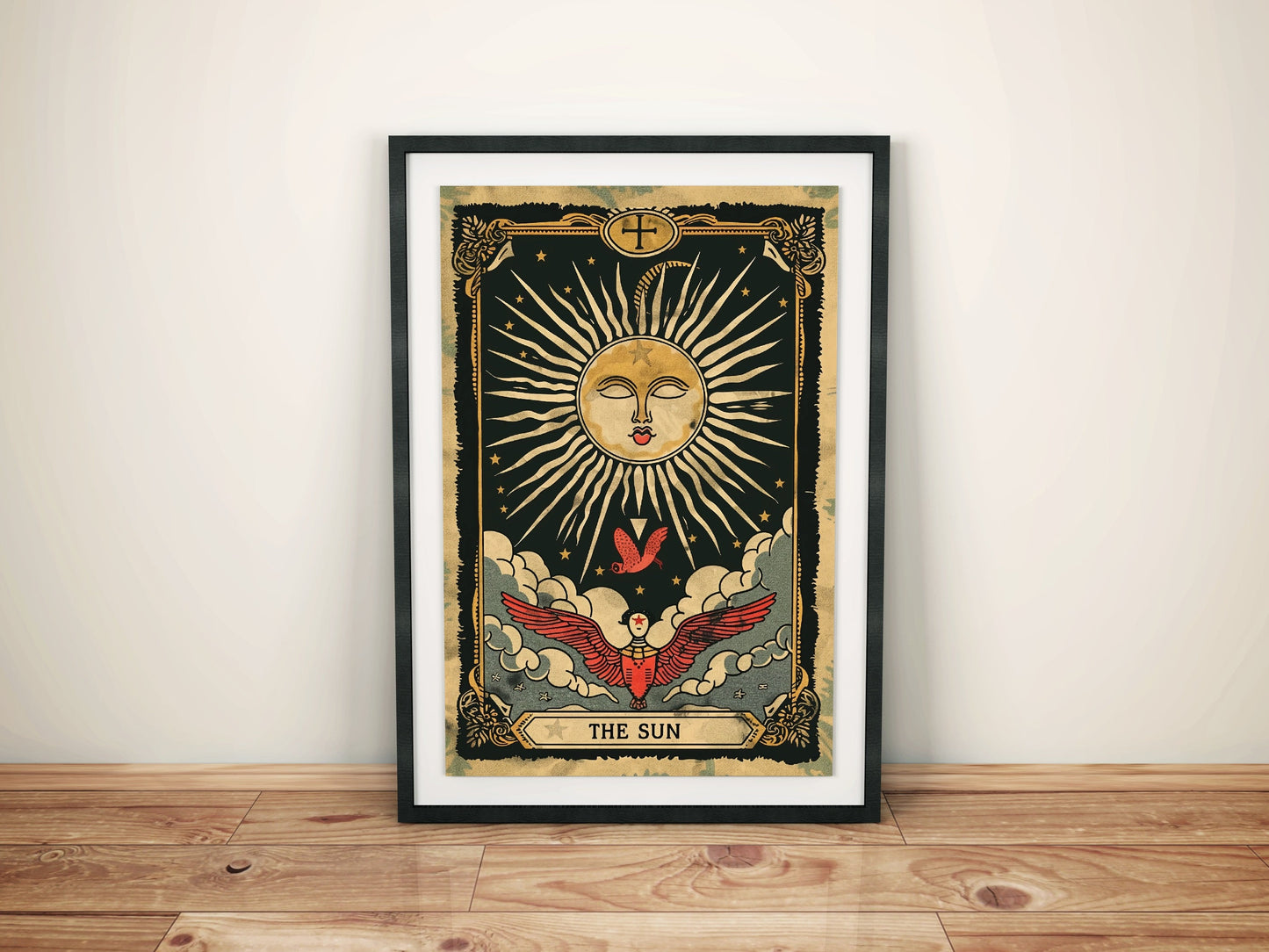 The Sun Tarot Card Poster, Sun Tarot Card Print