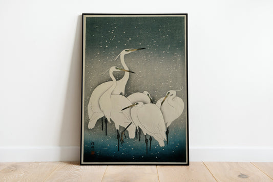 The Group Of Egrets by Ohara Koson Poster