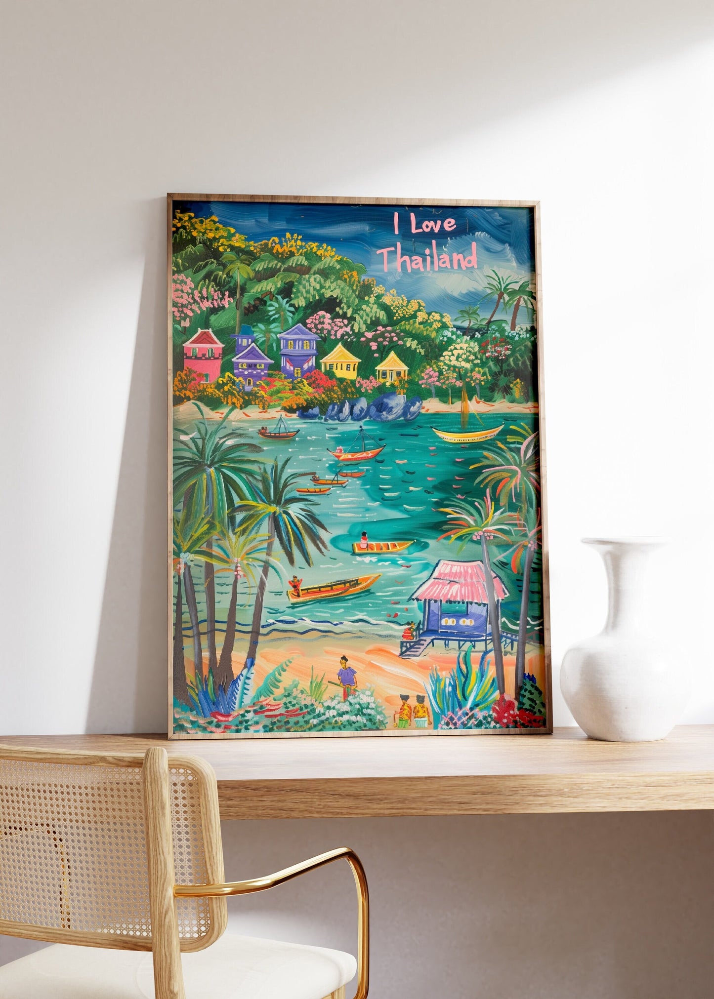 Thailand Travel Poster, Thailand Landscape Wall Art