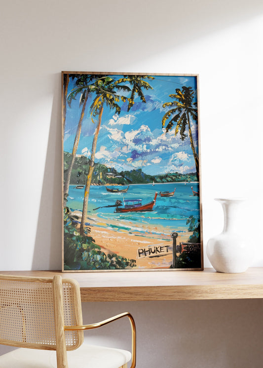 Phuket Travel Poster, Thailand Landscape Wall Art