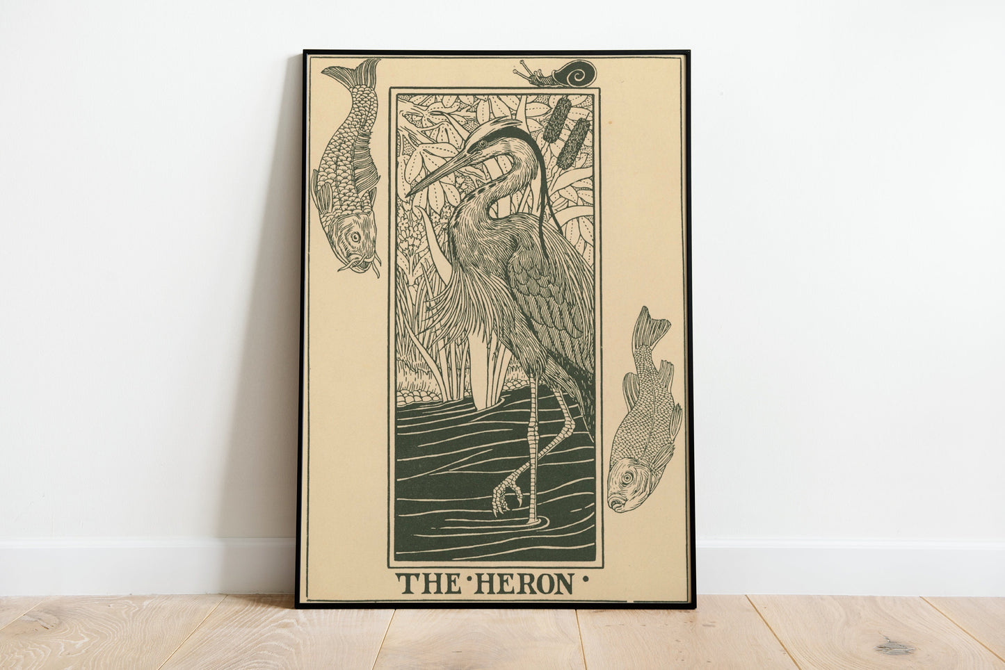 The Heron Bird Vintage Print, Heron Poster