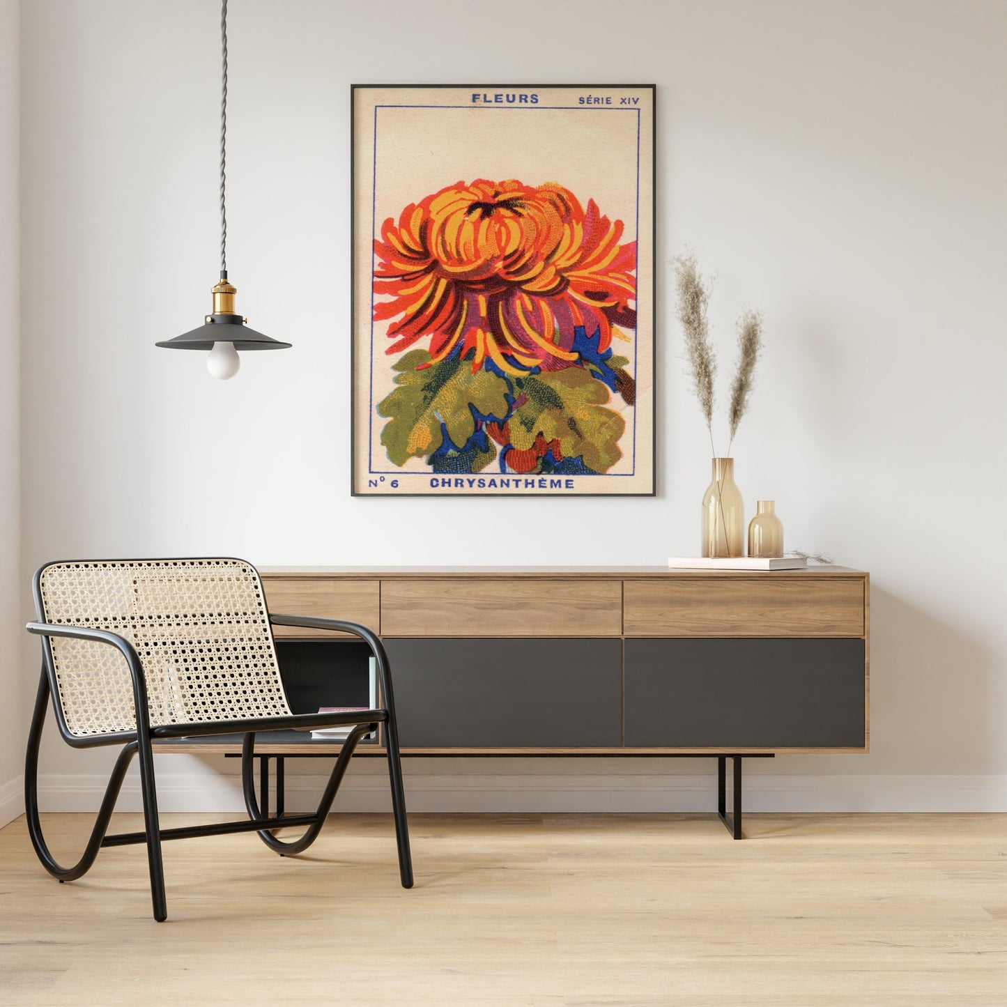 Vintage Chrysanthemums Poster, Fleurs Art Deco