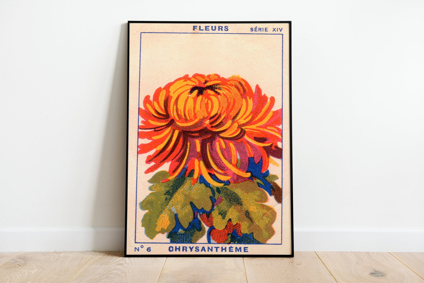 Vintage Chrysanthemums Poster, Fleurs Art Deco