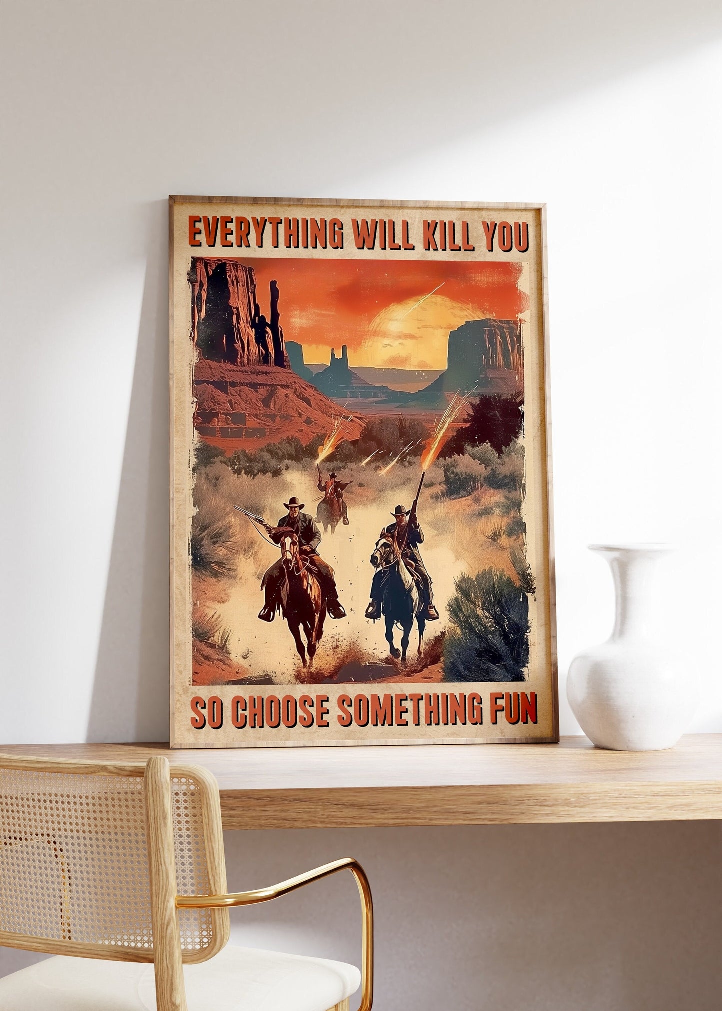 Vintage Western Cowboy Poster