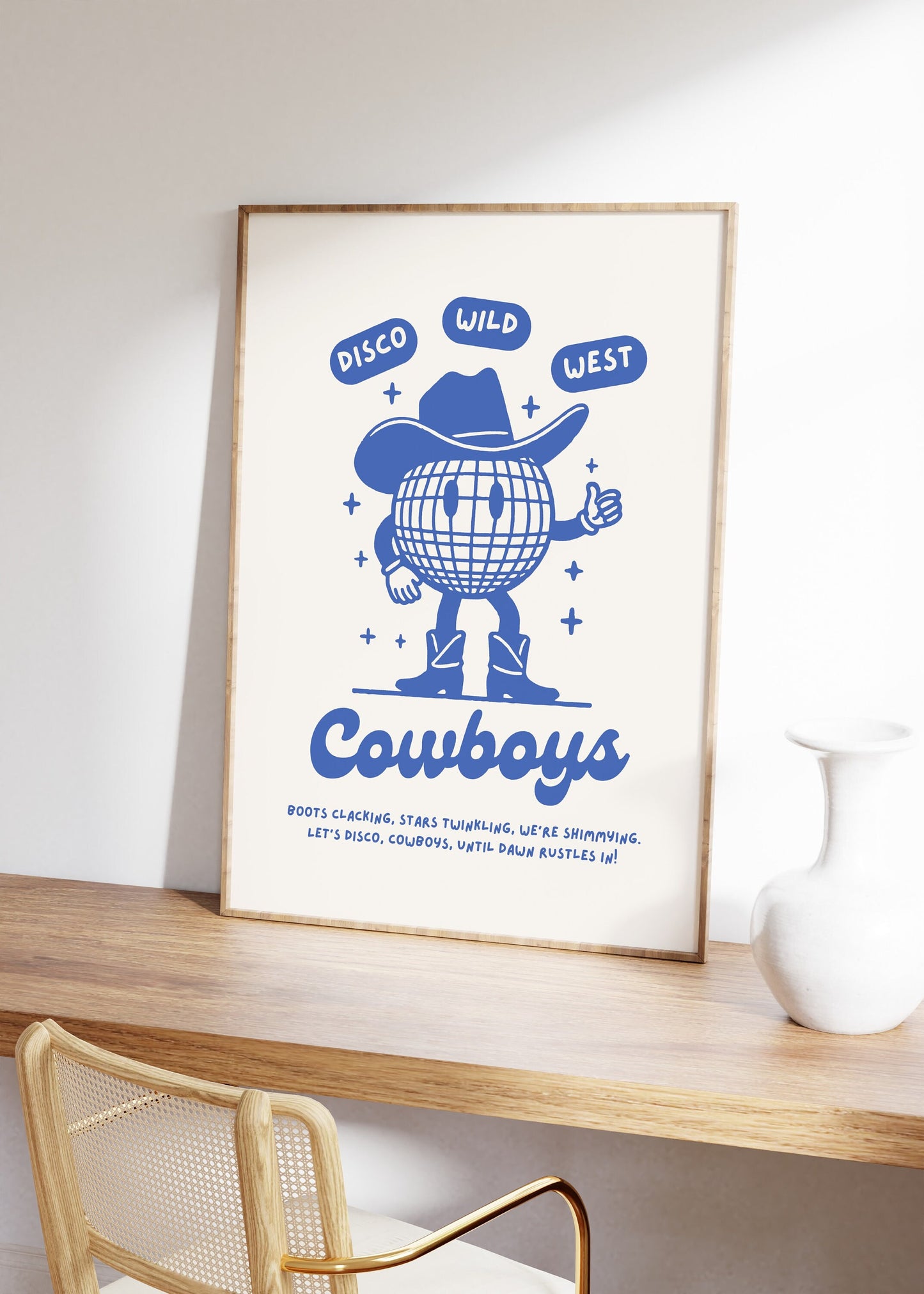 Trendy Cowboy Disco Ball Poster