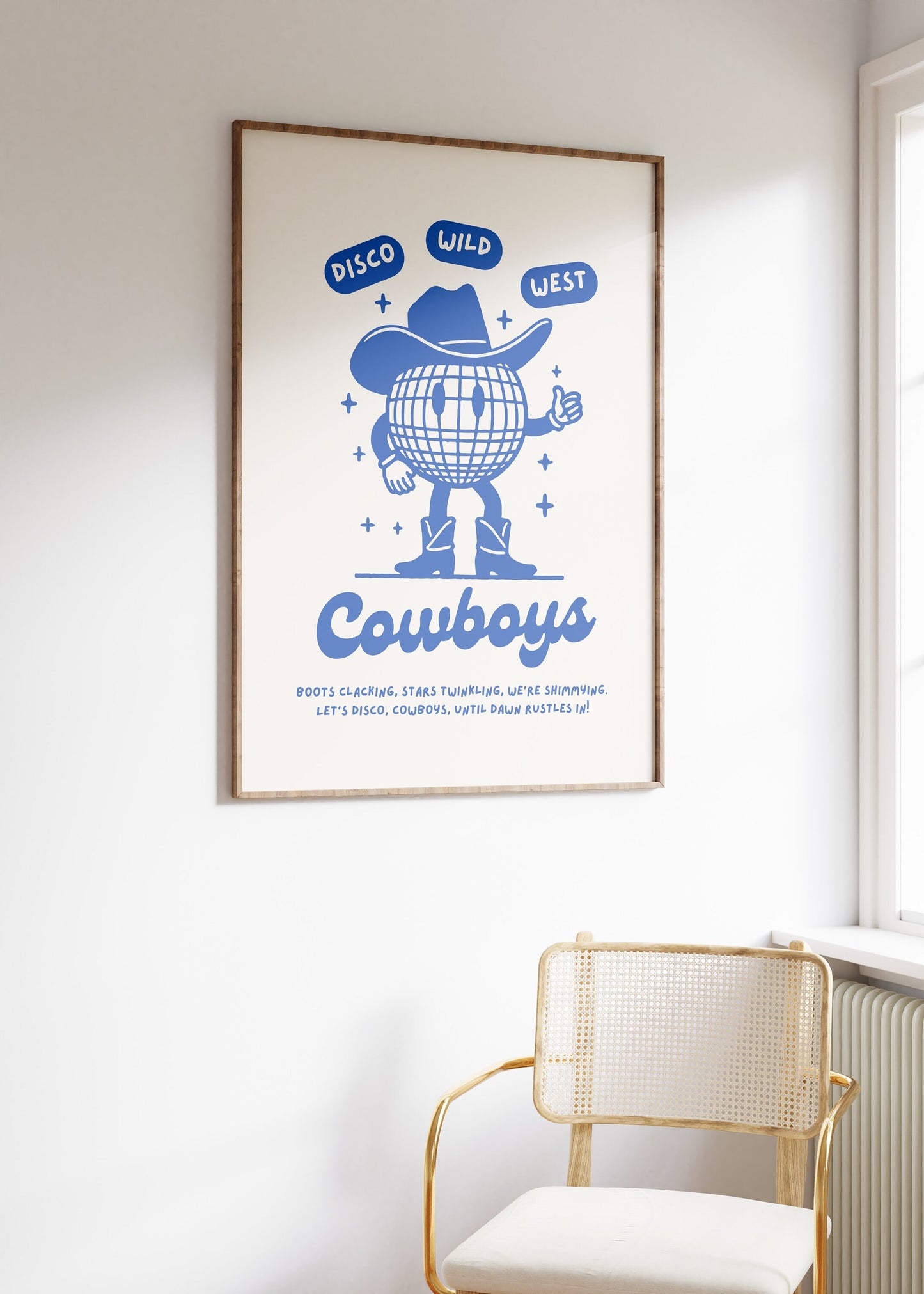 Trendy Cowboy Disco Ball Poster