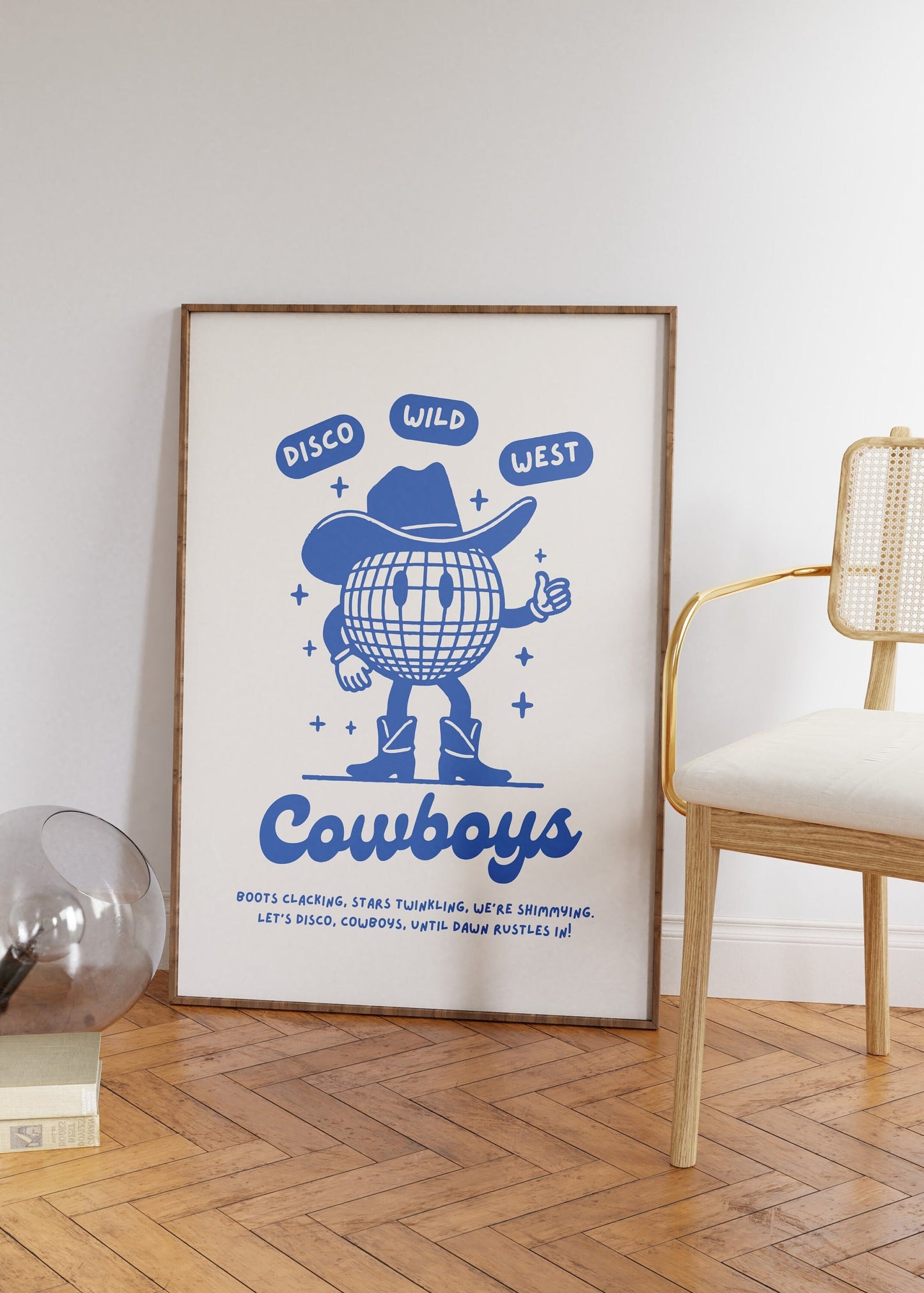 Trendy Cowboy Disco Ball Poster