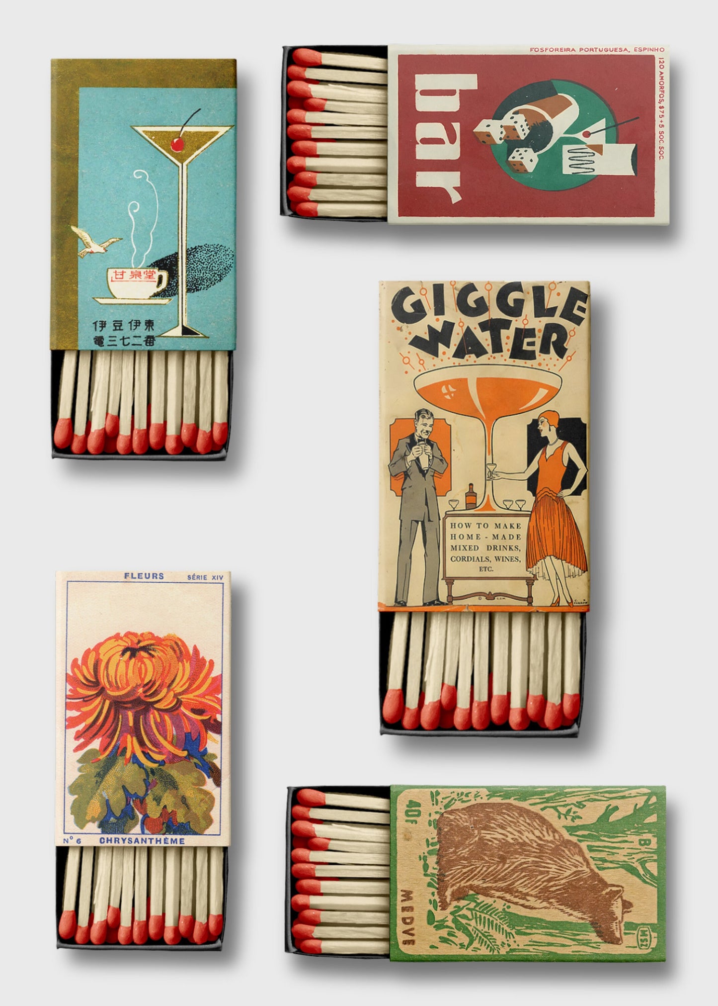 Vintage Matchbox Collage, Matchbox Compilation Poster