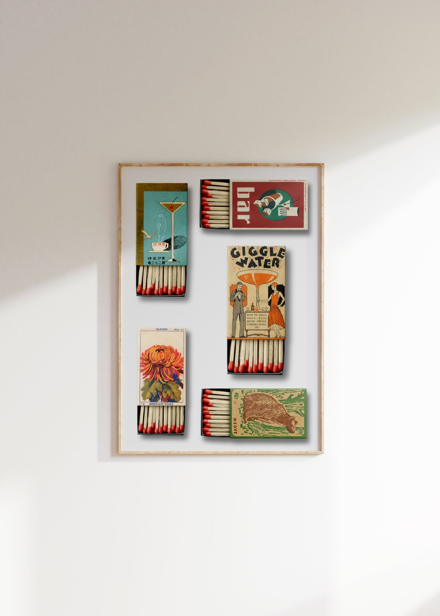 Vintage Matchbox Collage, Matchbox Compilation Poster