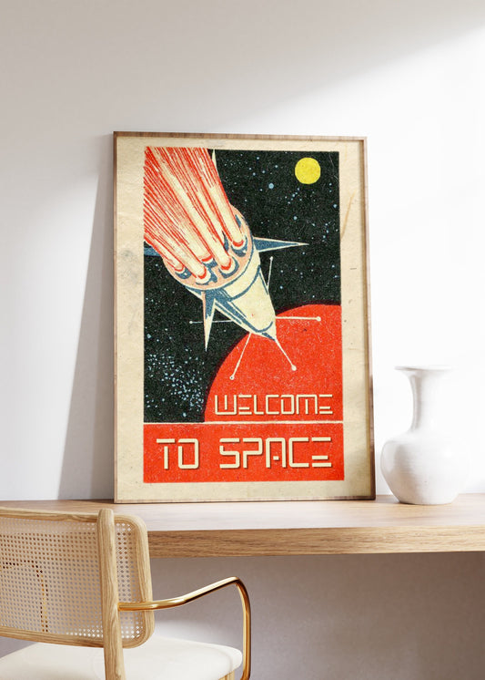 Welcome To Space Travel Vintage Poster