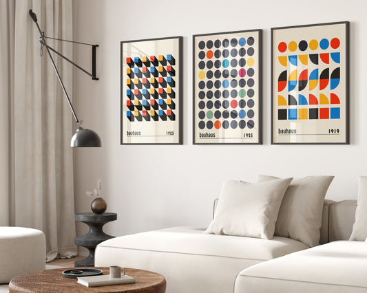 Set of 3 Bauhaus Poster, Vintage Bauhaus Print,