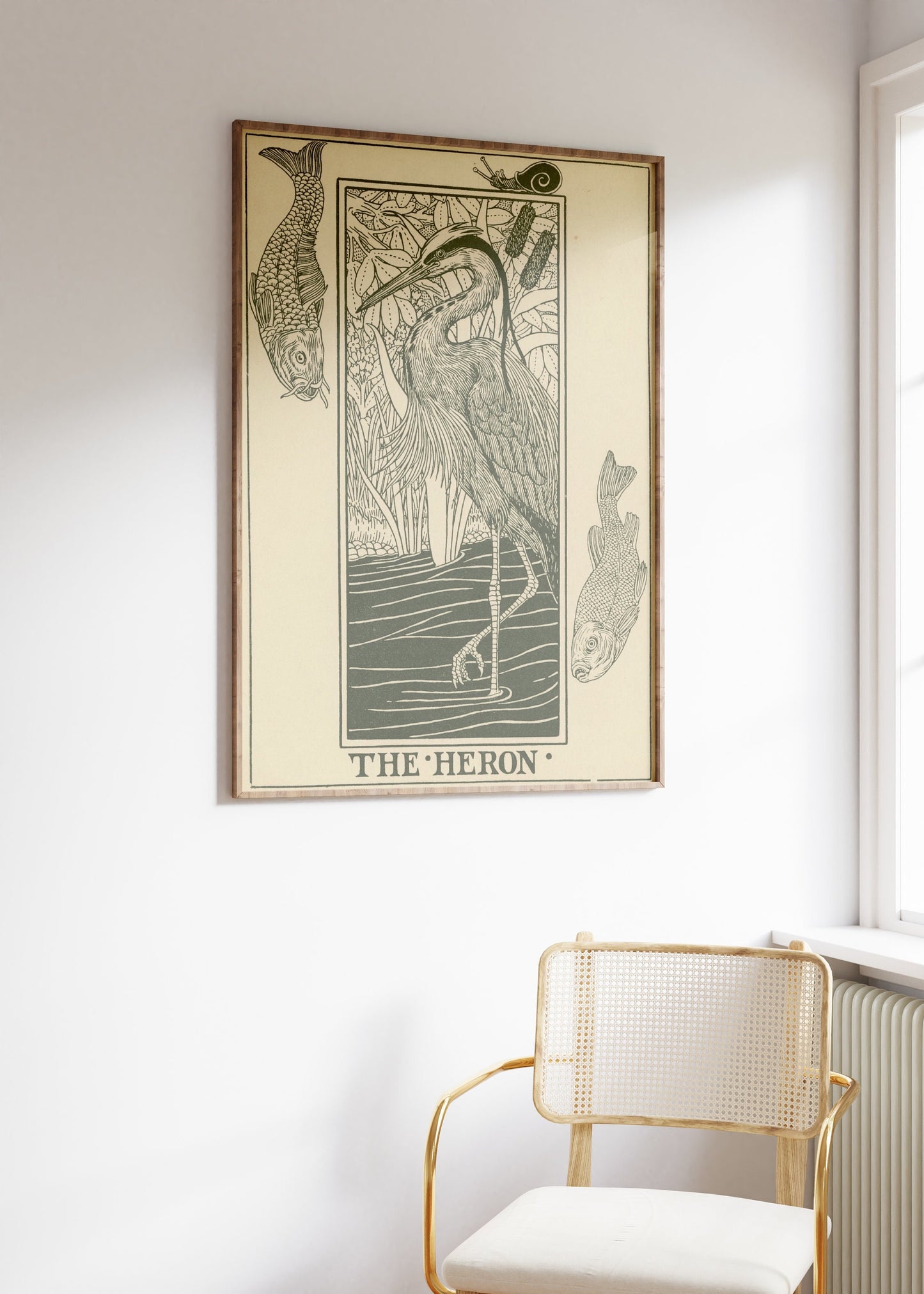 The Heron Bird Vintage Print, Heron Poster