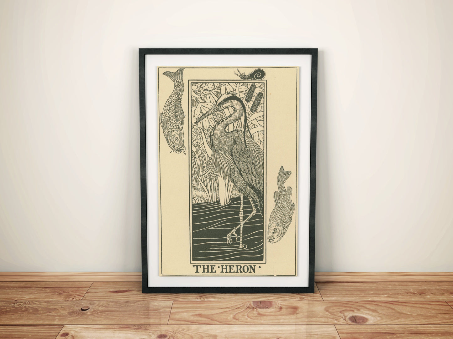 The Heron Bird Vintage Print, Heron Poster