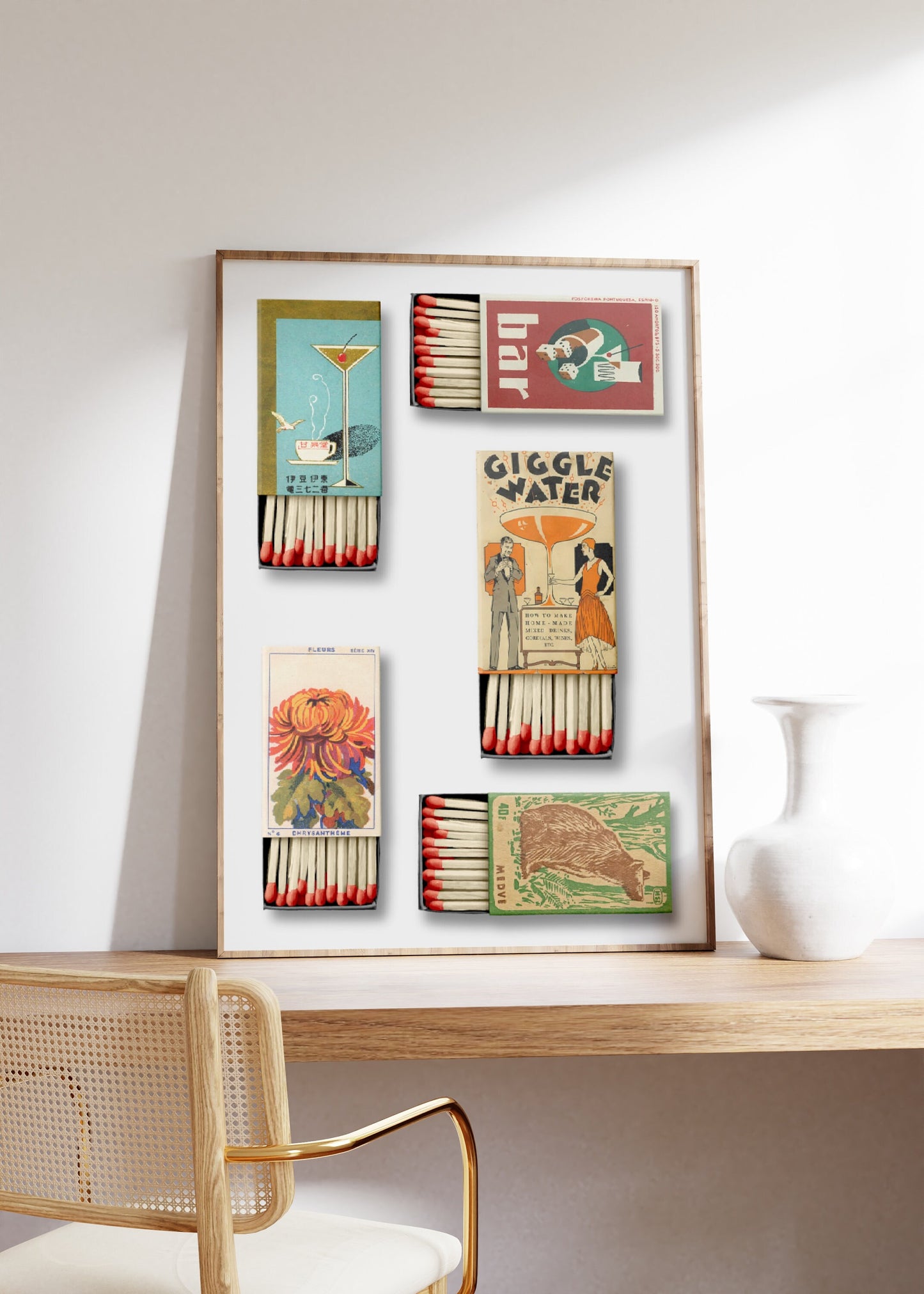 Vintage Matchbox Collage, Matchbox Compilation Poster