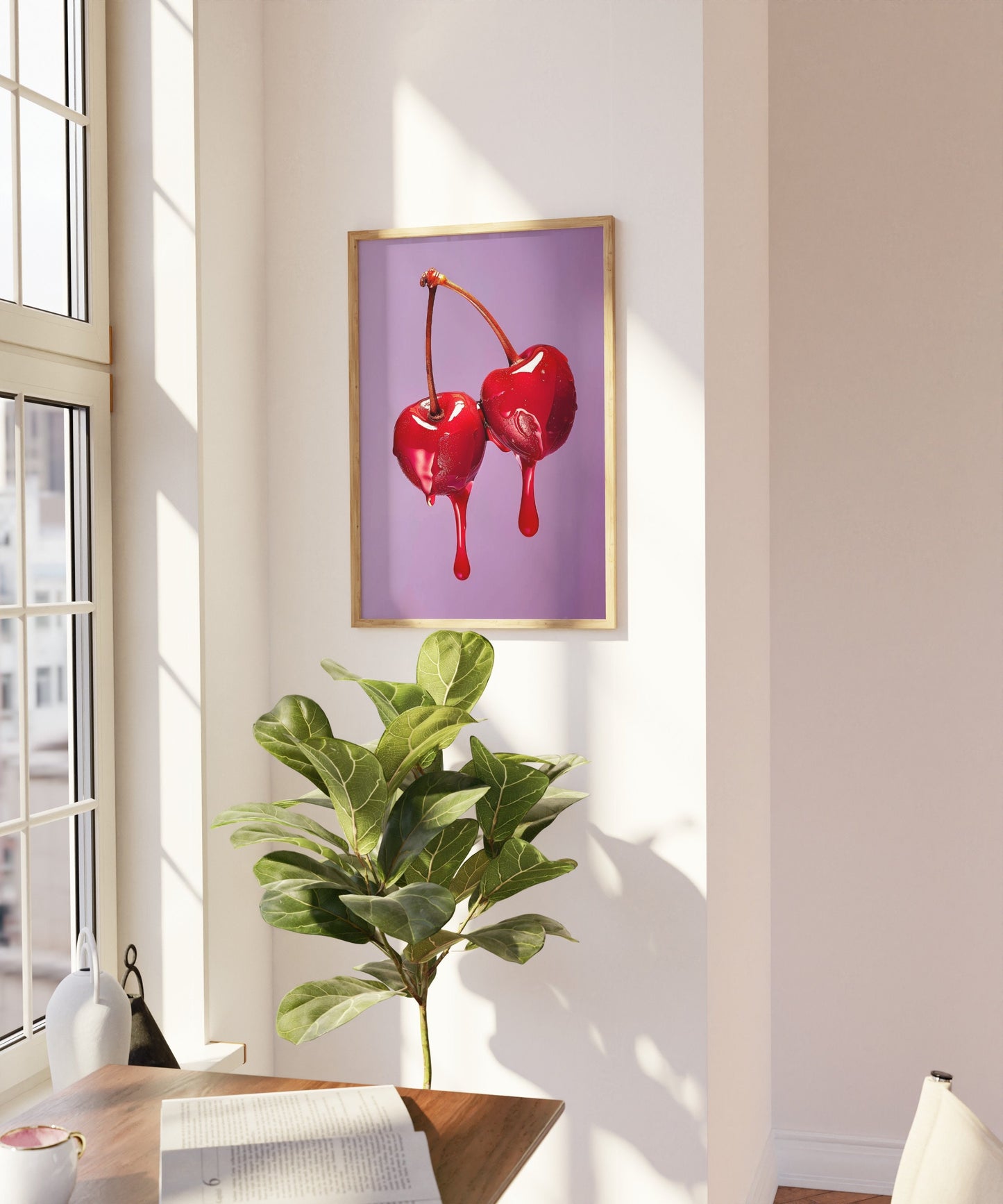 Trendy Cherry Print, Cherries Poster,