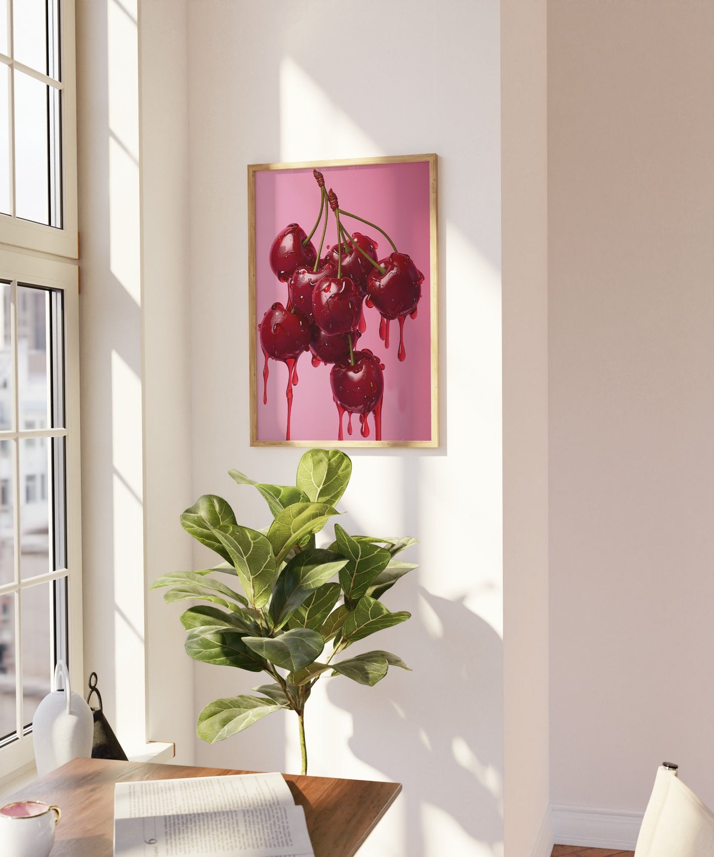 Trendy Cherry Print, Cherries Poster