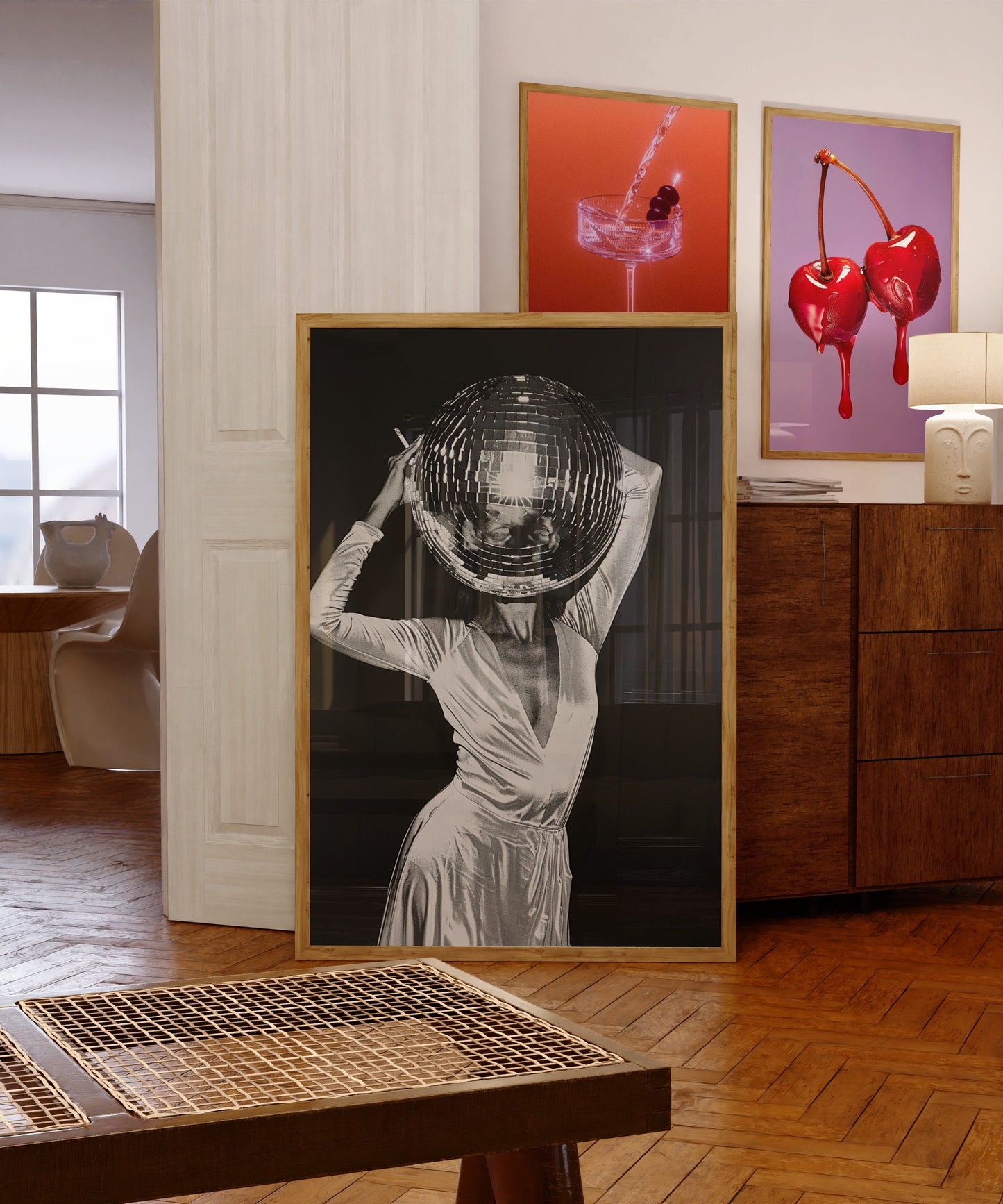 Woman With The Disco Ball Print