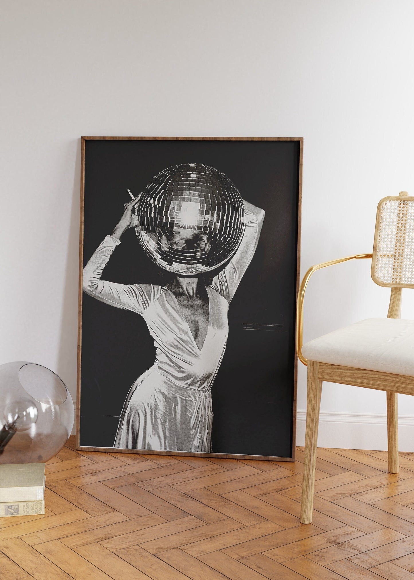 Woman With The Disco Ball Print