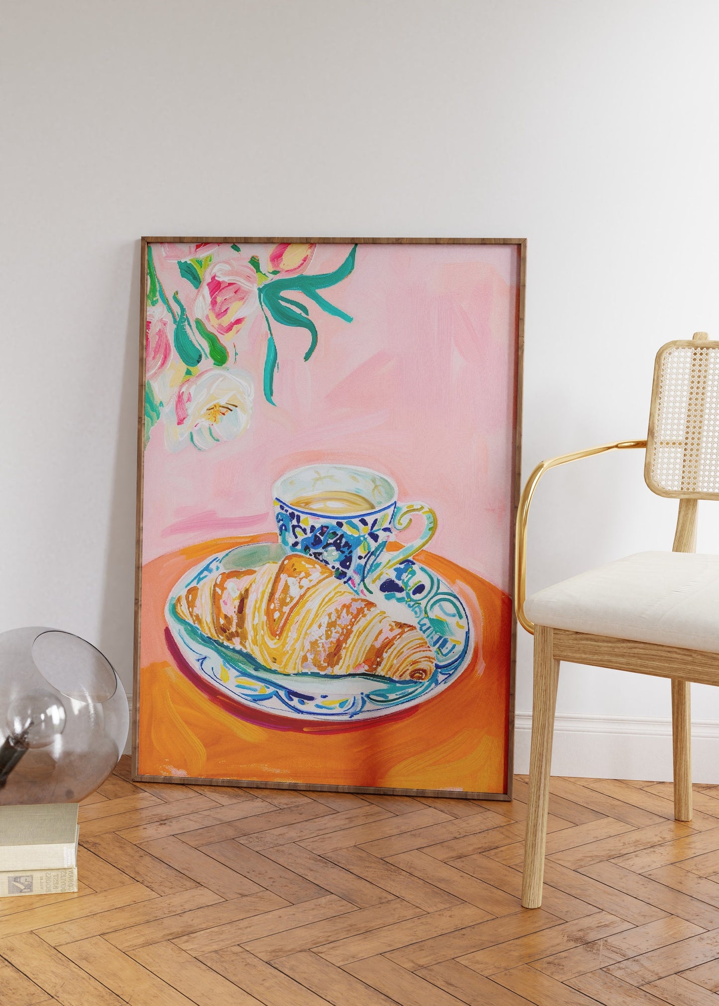 Vintage Croissant Poster, French Breakfast Print