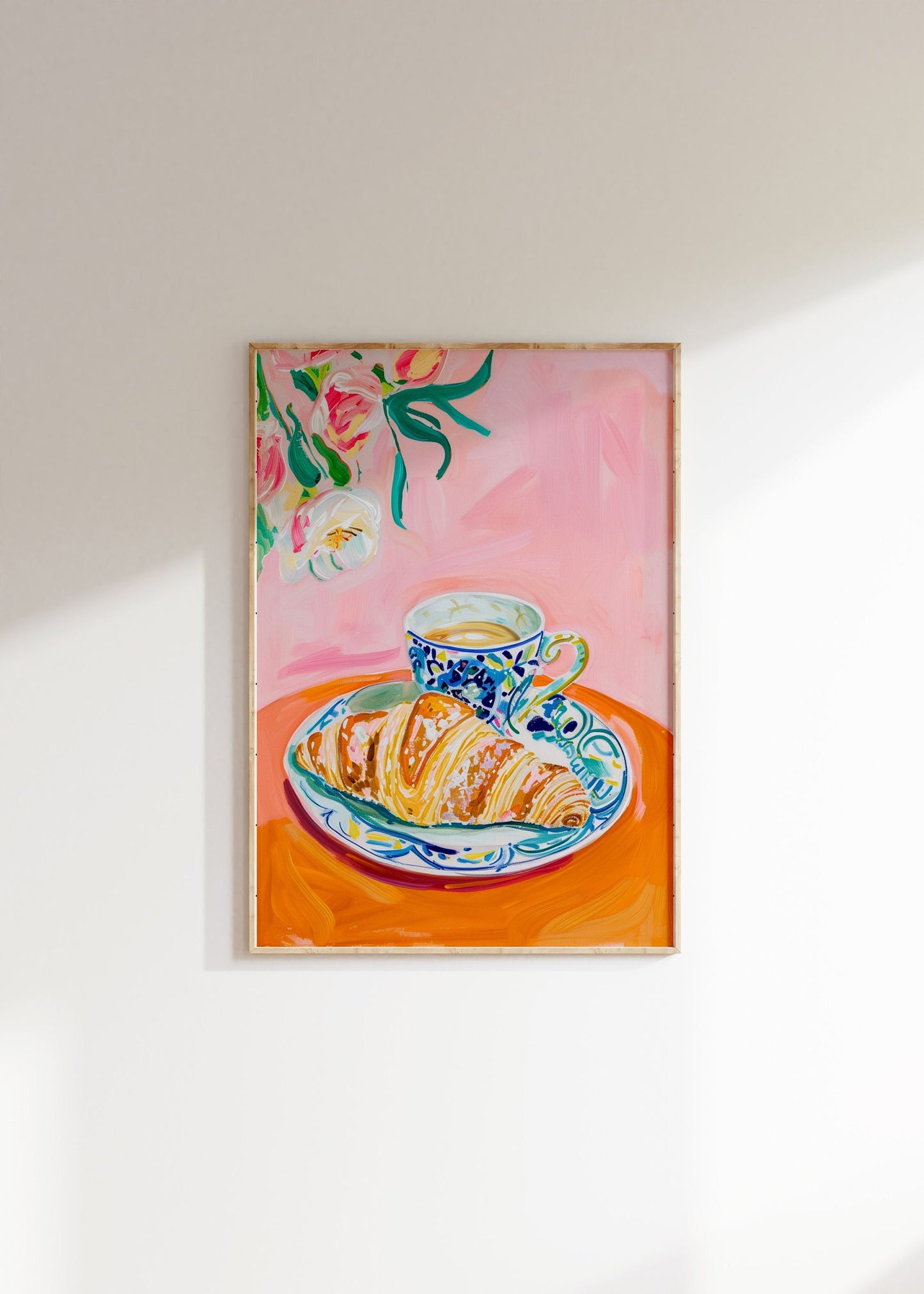 Vintage Croissant Poster, French Breakfast Print