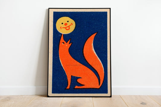 Vintage Fox Matchbox Poster Print