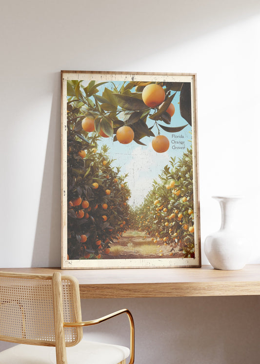 Vintage Florida Orange Grove Poster