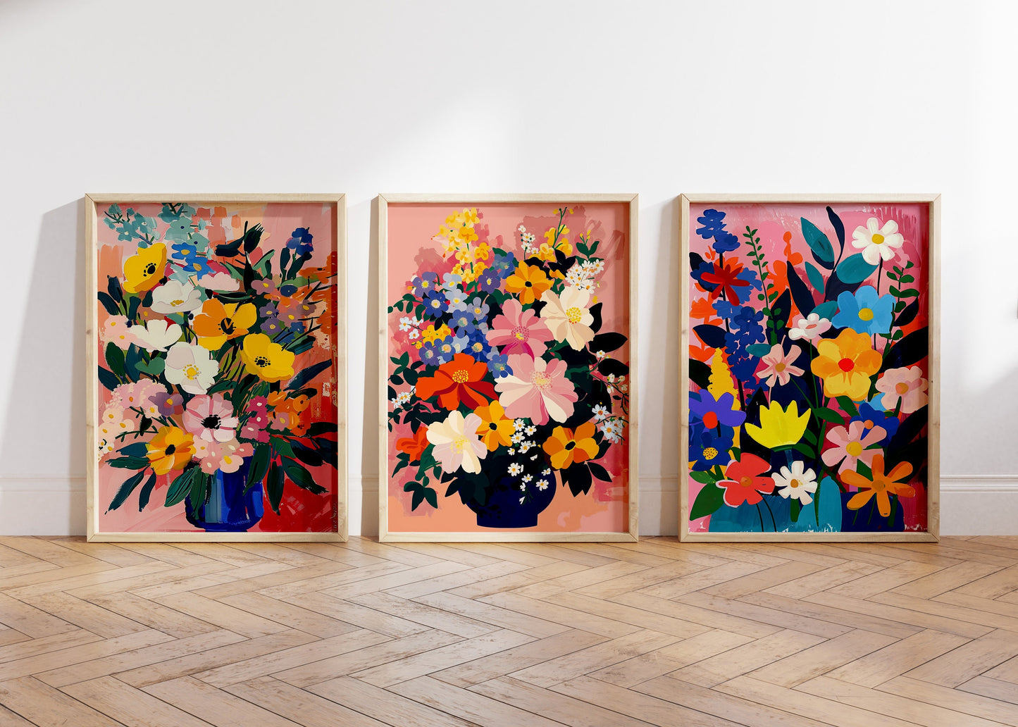 Set Of 3 Floral Matisse Style Poster Print