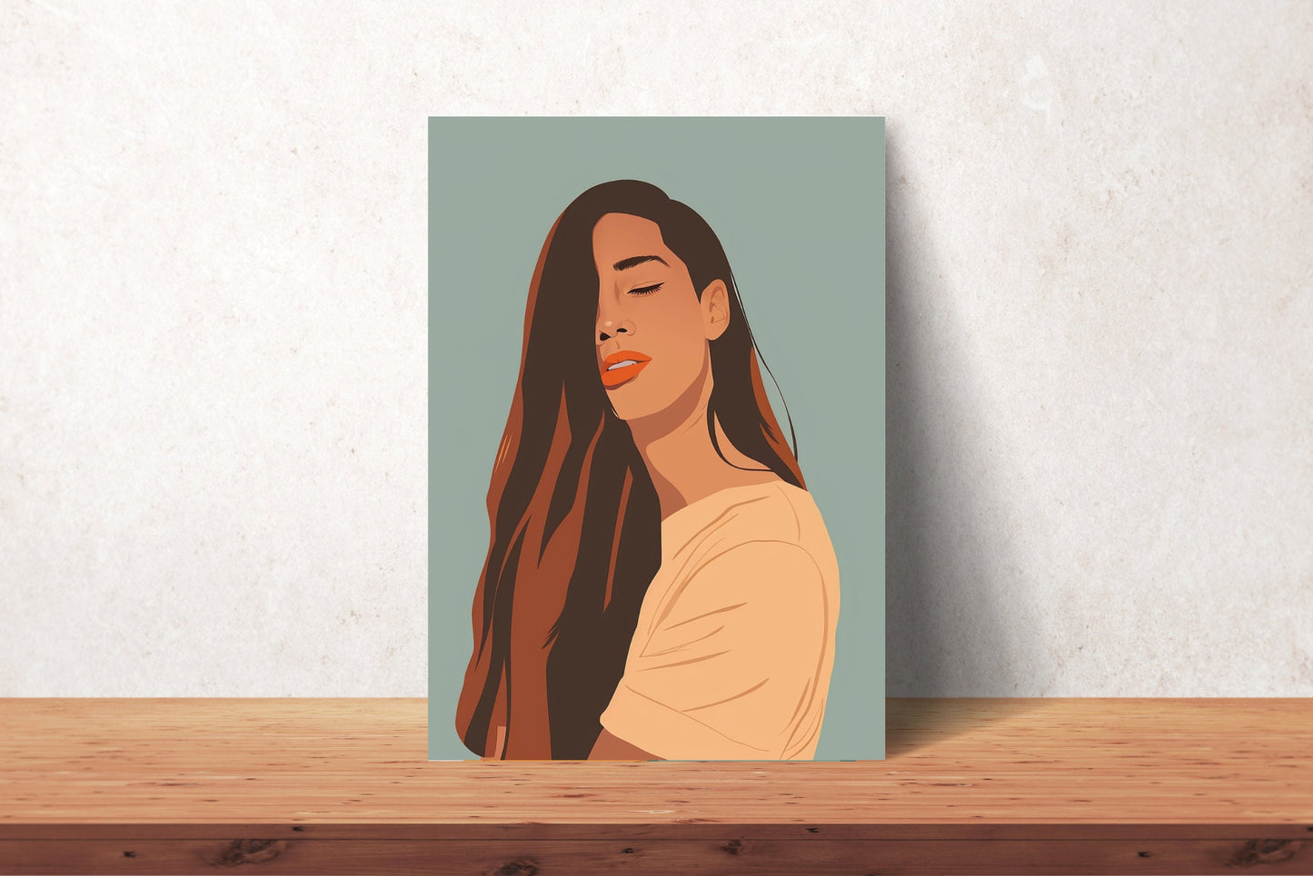 Custom Minimalist Digital Portrait Faceless Illustration