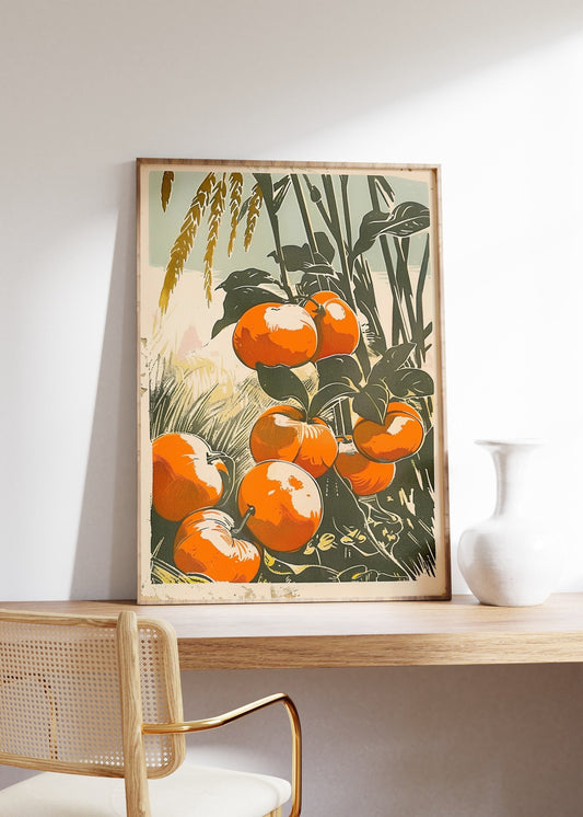 A Vintage Pumpkin and Wheat Print