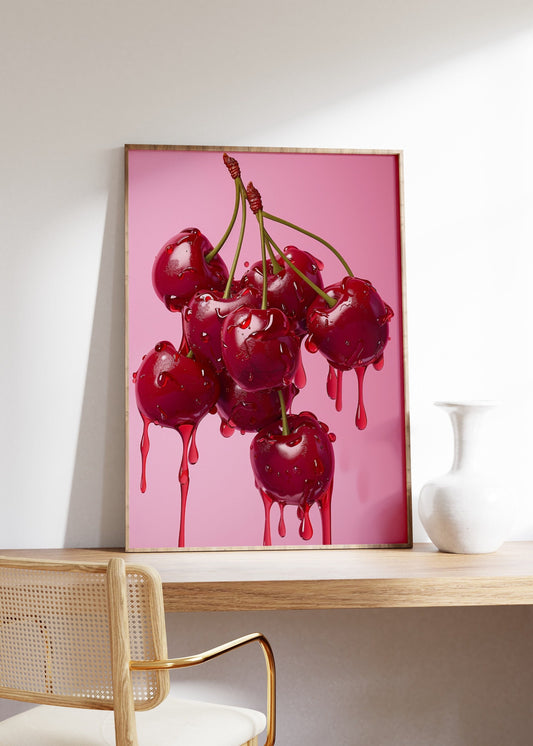 Trendy Cherry Print, Cherries Poster