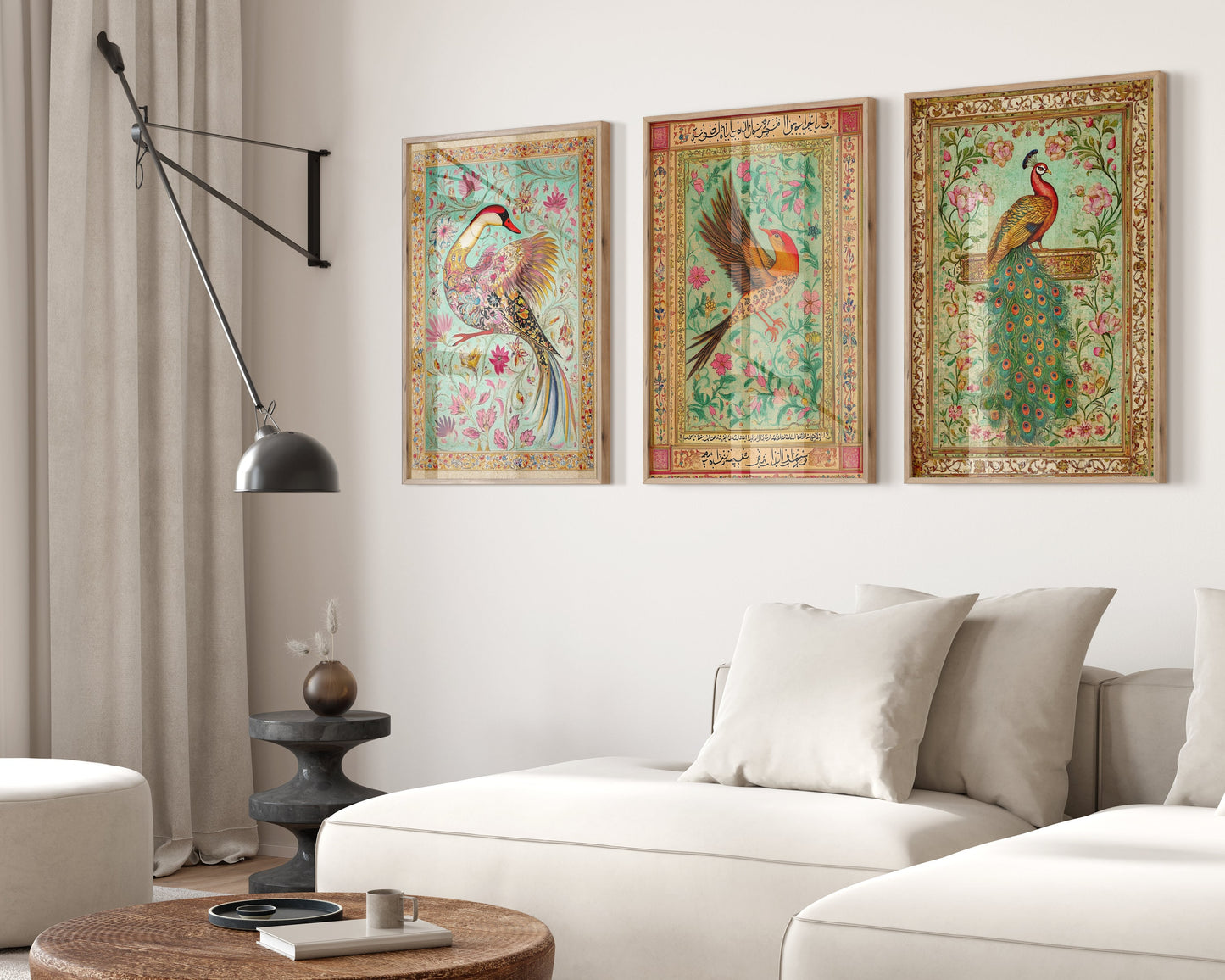 Set of 3 Persian Bird Posters, Birds Poster